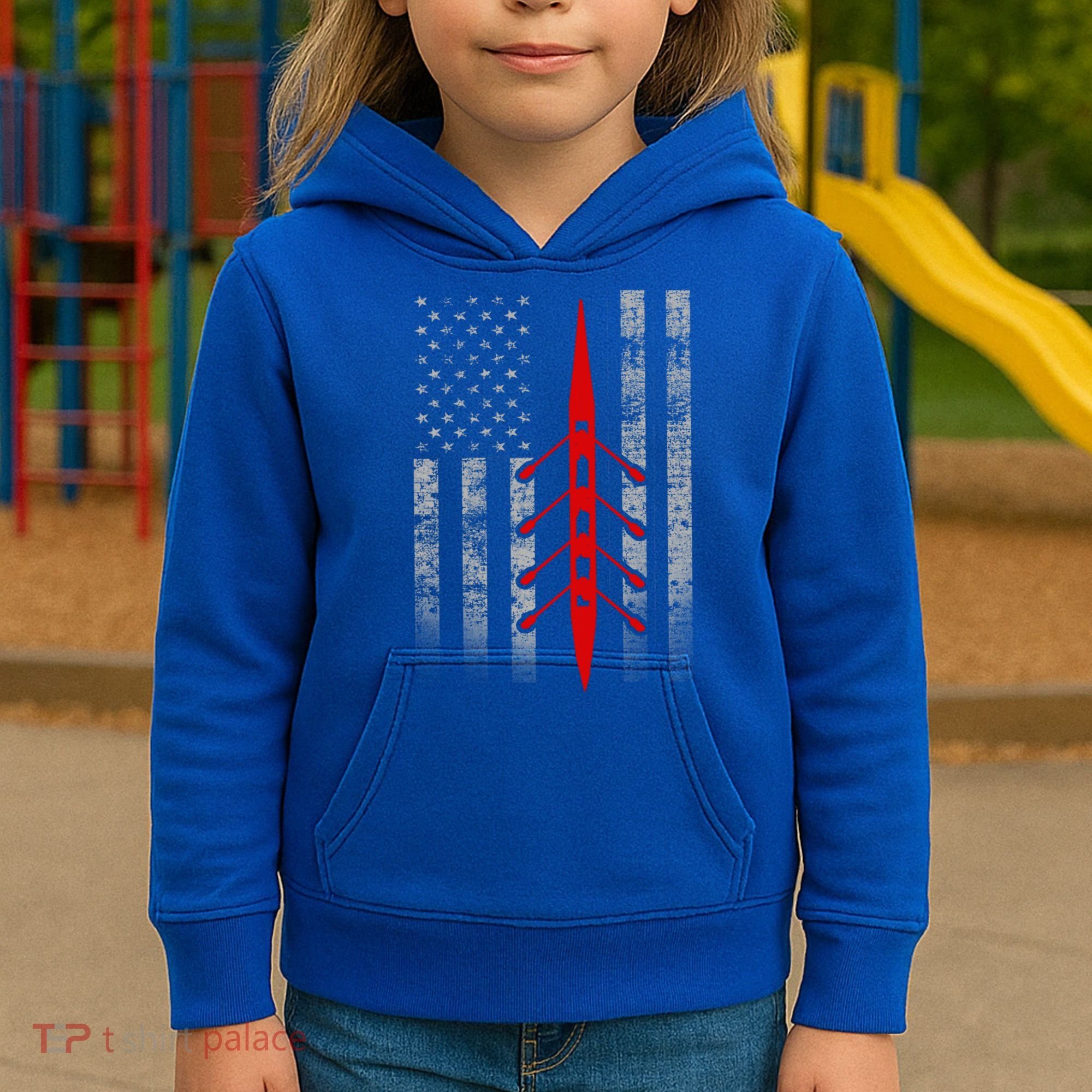 Rowing Flag Gift Rowing Boat Flag Hooded Meaningful Gift Kids Hoodie