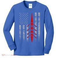 Rowing Flag Gift Rowing Boat Flag Hooded Meaningful Gift Kids Long Sleeve Shirt thumb 0