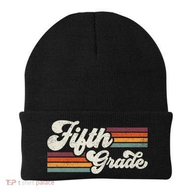 Retro Fifth Grade Teacher Back To School Beanie