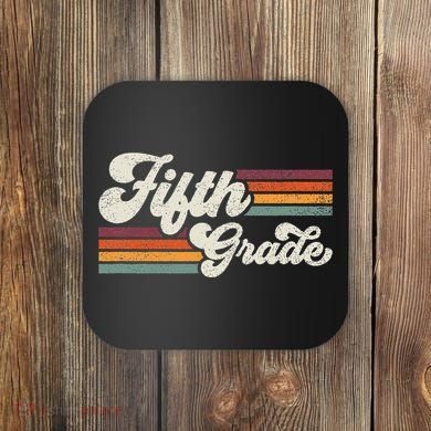 Retro Fifth Grade Teacher Back To School Coaster
