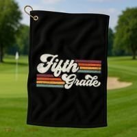 Retro Fifth Grade Teacher Back To School Golf Towel thumb 1