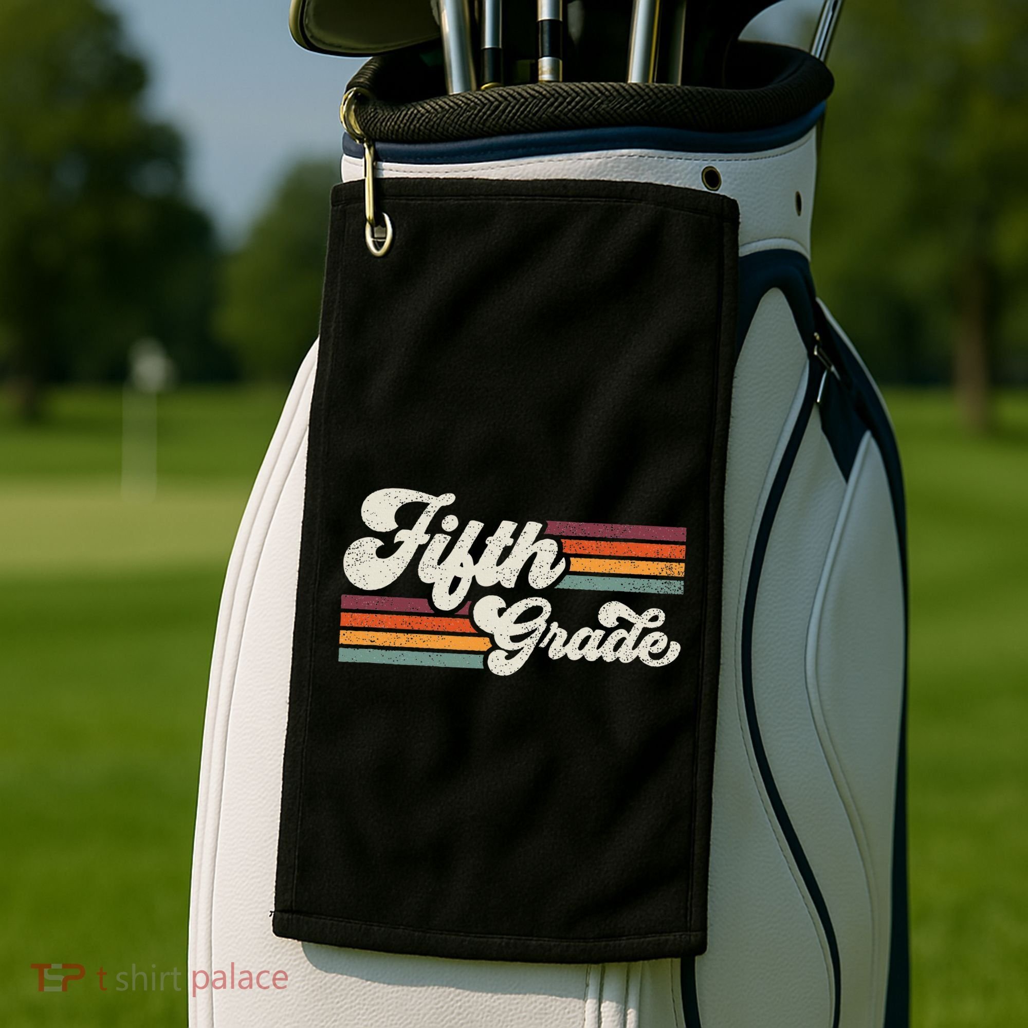 Retro Fifth Grade Teacher Back To School Golf Towel