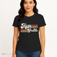 Retro Fifth Grade Teacher Back To School Women's T-Shirt thumb 4