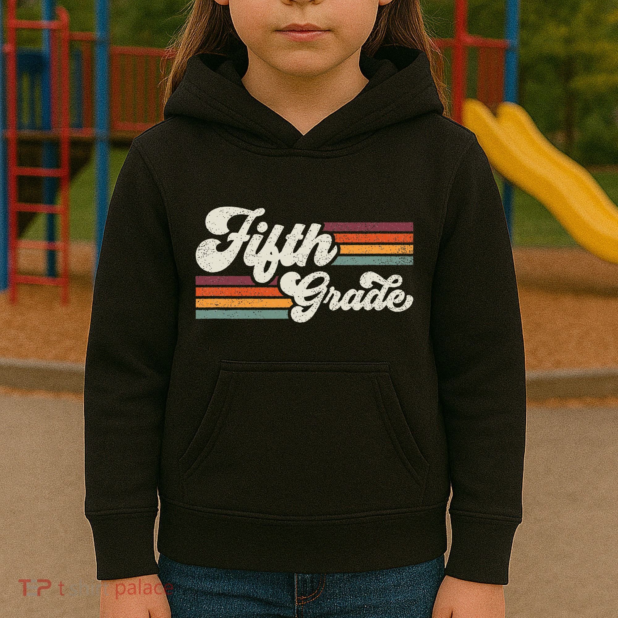 Retro Fifth Grade Teacher Back To School Kids Hoodie