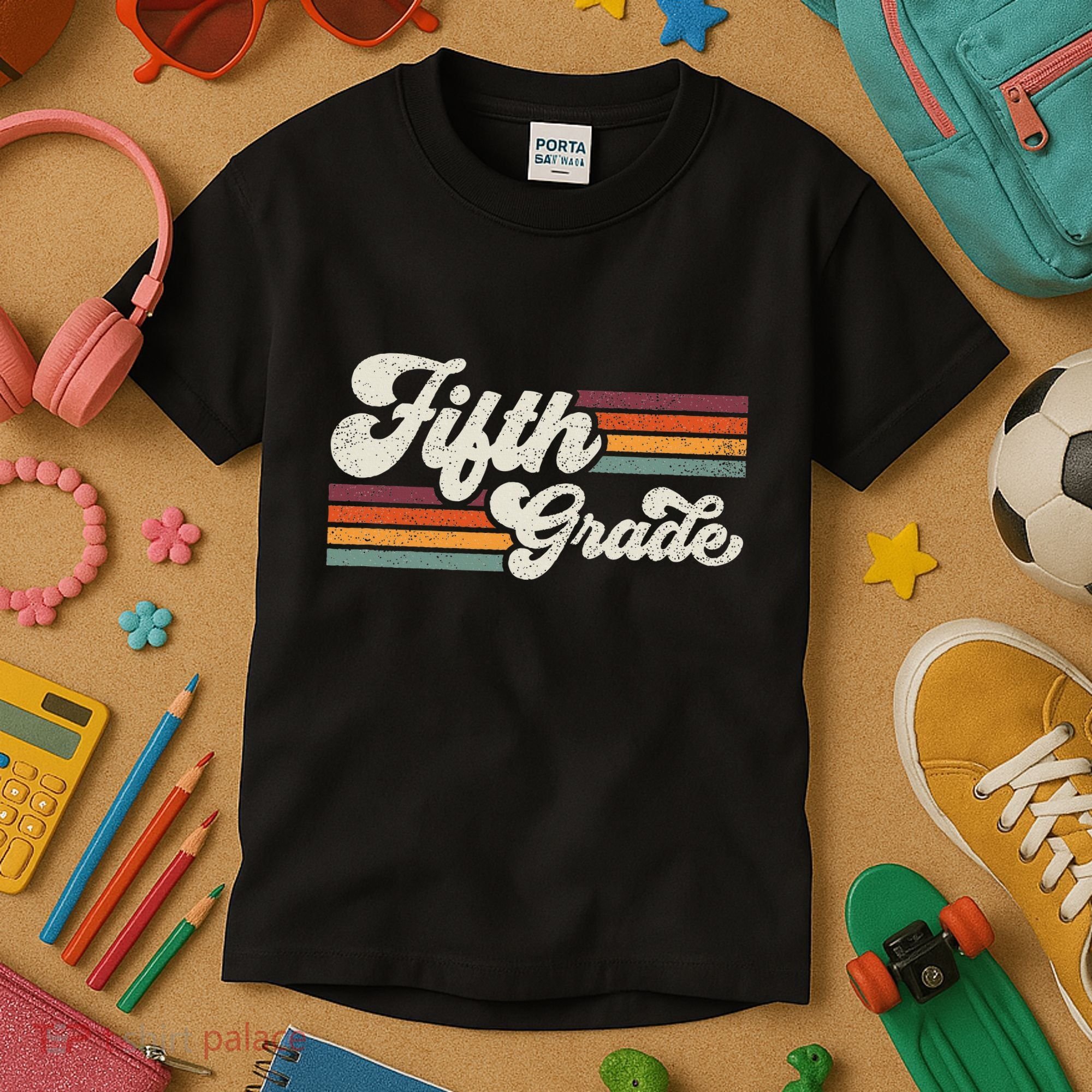 Retro Fifth Grade Teacher Back To School Kids T-Shirt
