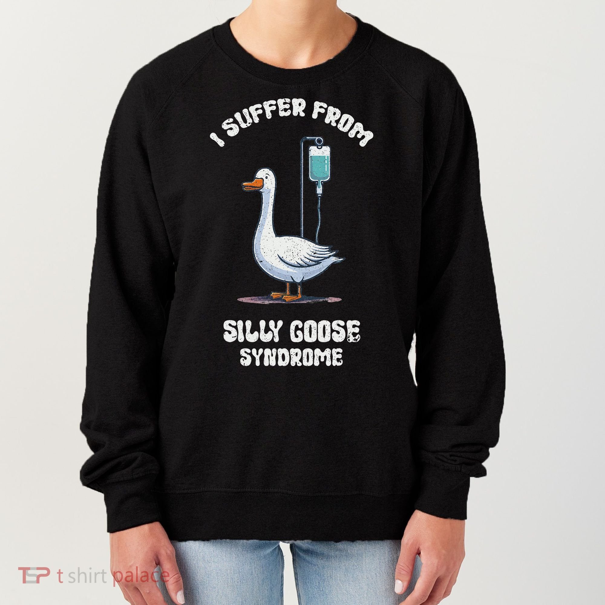 Retro Funny Goose Meme I Suffer From Silly Goose Syndrome Women's Sweatshirt