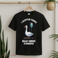 Retro Funny Goose Meme I Suffer From Silly Goose Syndrome T-Shirt thumb 2