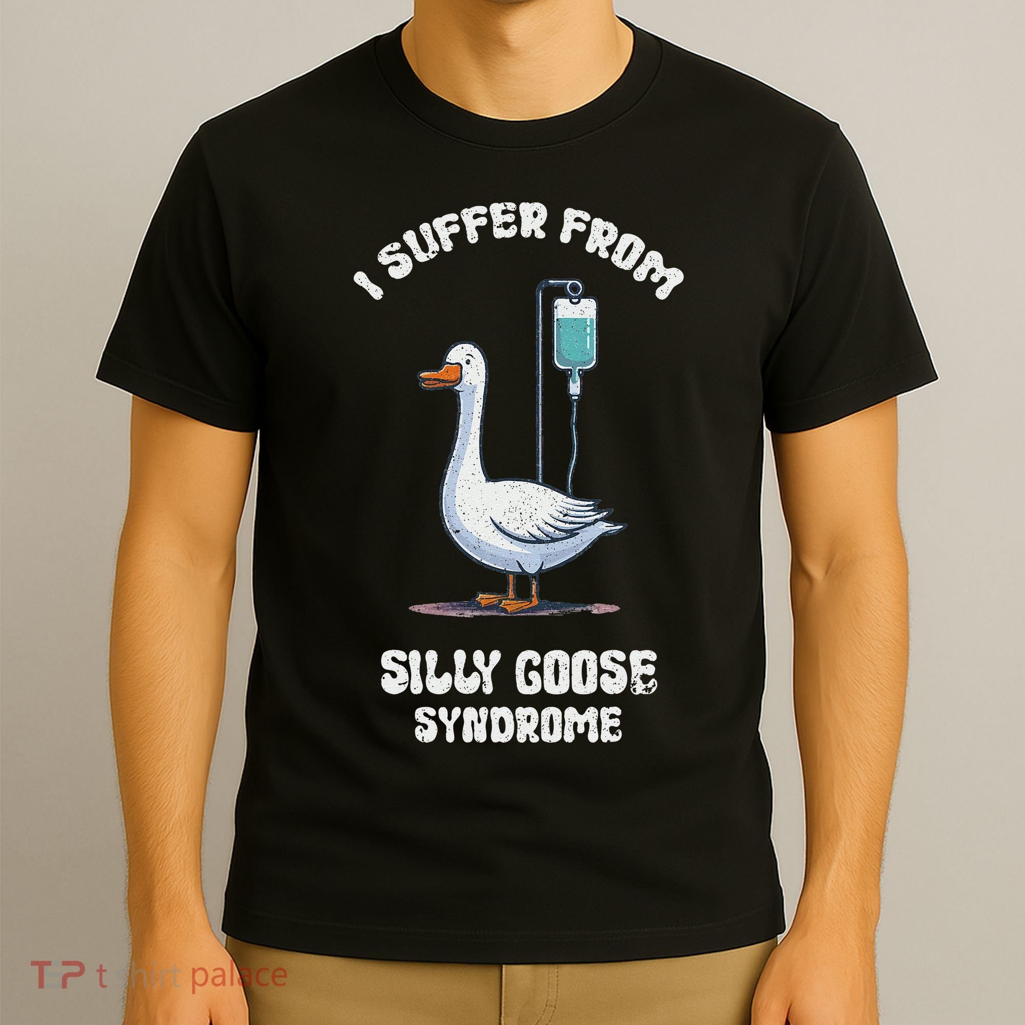 Retro Funny Goose Meme I Suffer From Silly Goose Syndrome T-Shirt