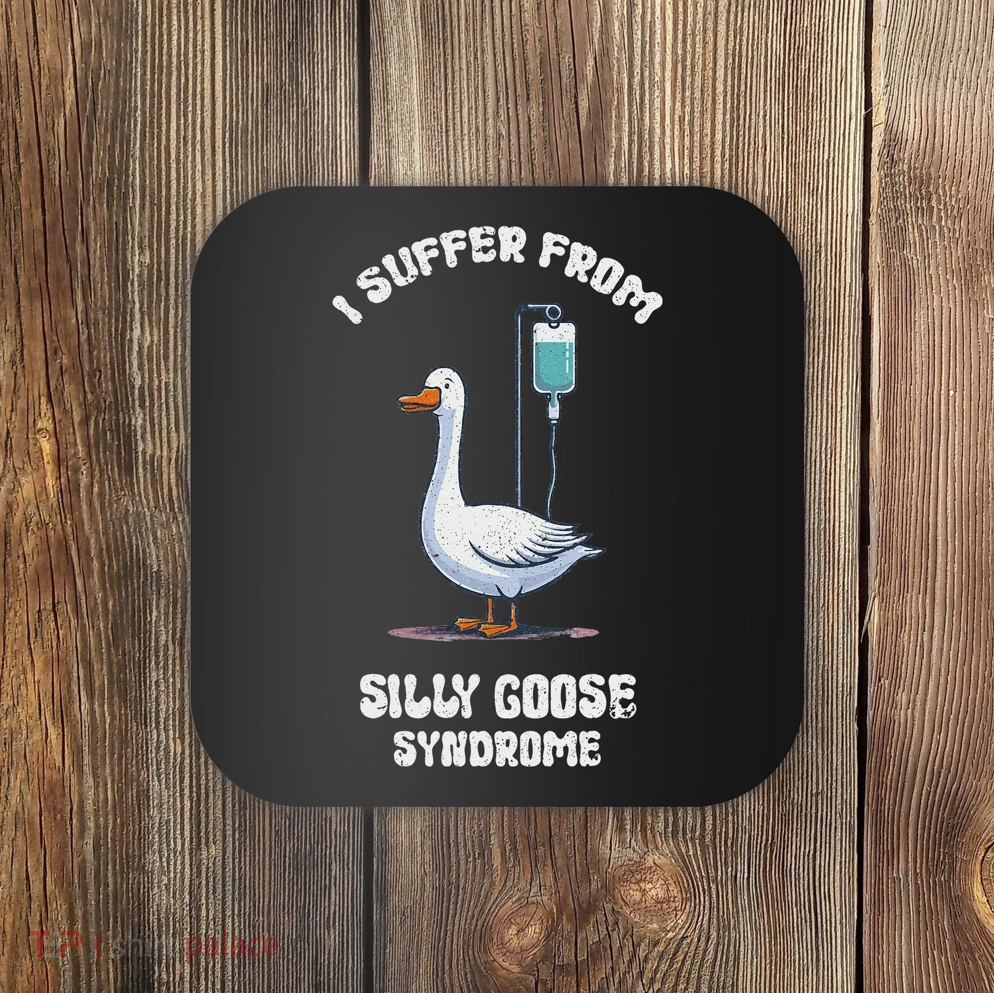 Retro Funny Goose Meme I Suffer From Silly Goose Syndrome Coaster