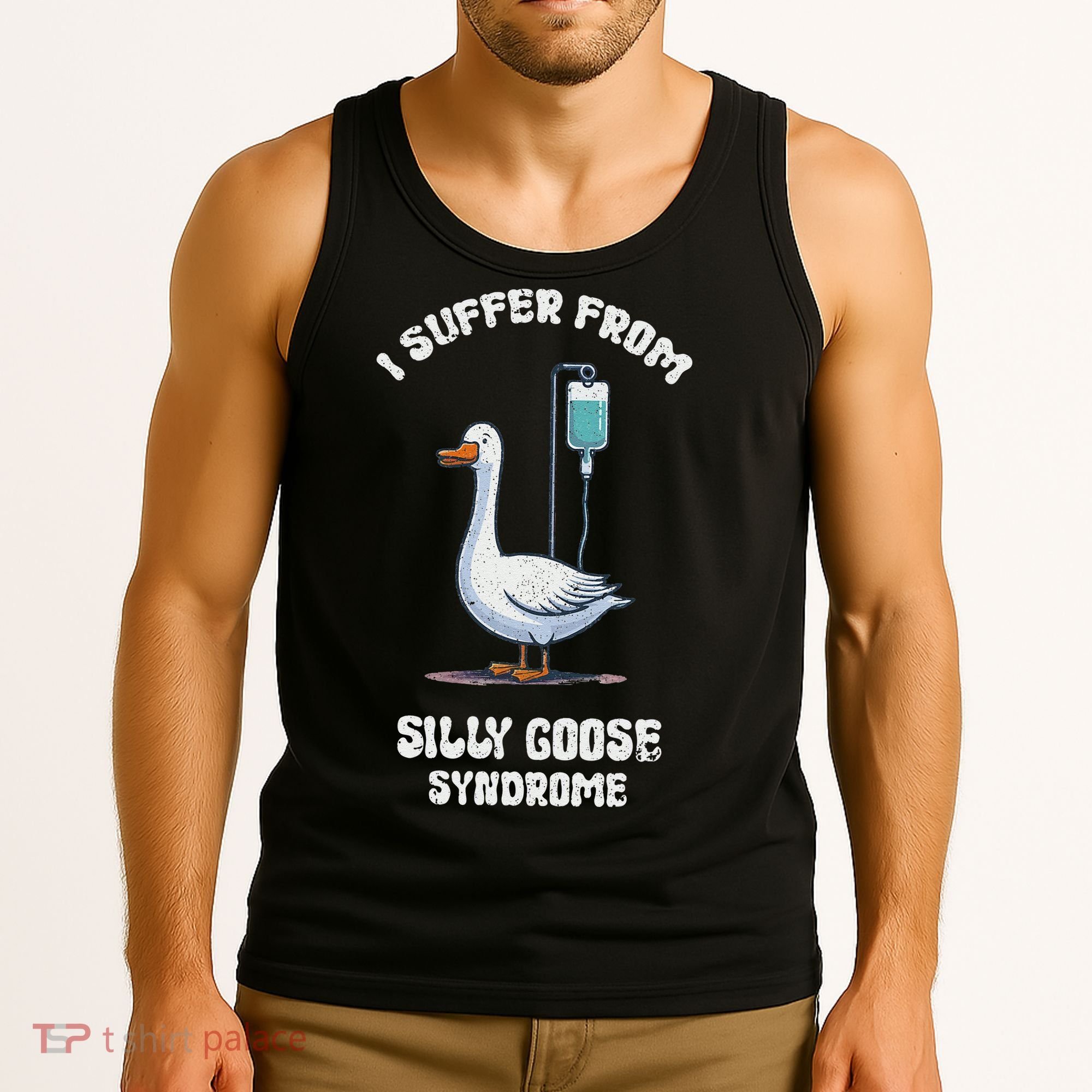 Retro Funny Goose Meme I Suffer From Silly Goose Syndrome Tank Top