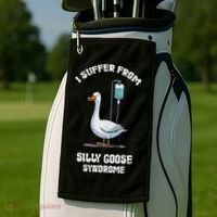 Retro Funny Goose Meme I Suffer From Silly Goose Syndrome Golf Towel thumb 2