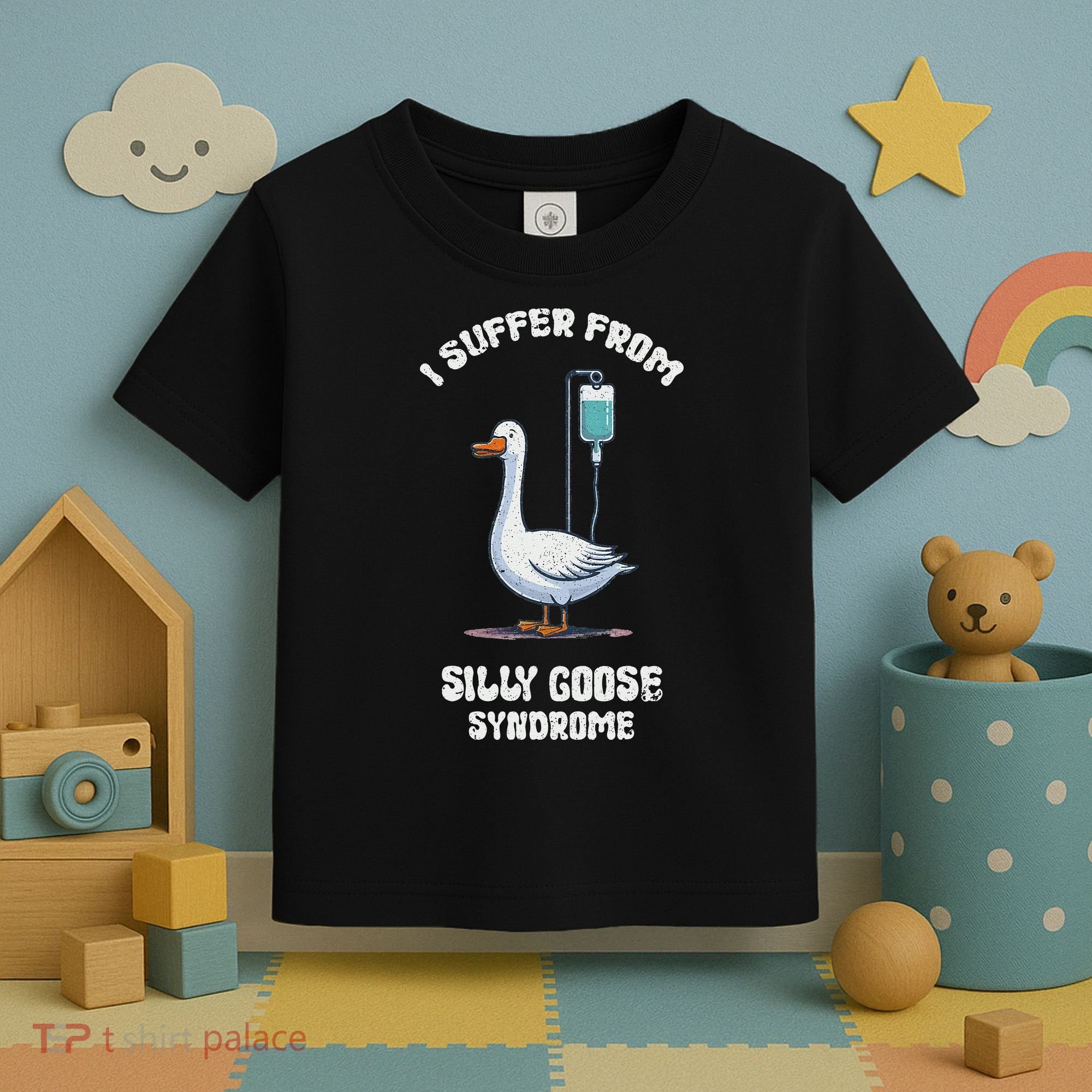 Retro Funny Goose Meme I Suffer From Silly Goose Syndrome Toddler T-Shirt