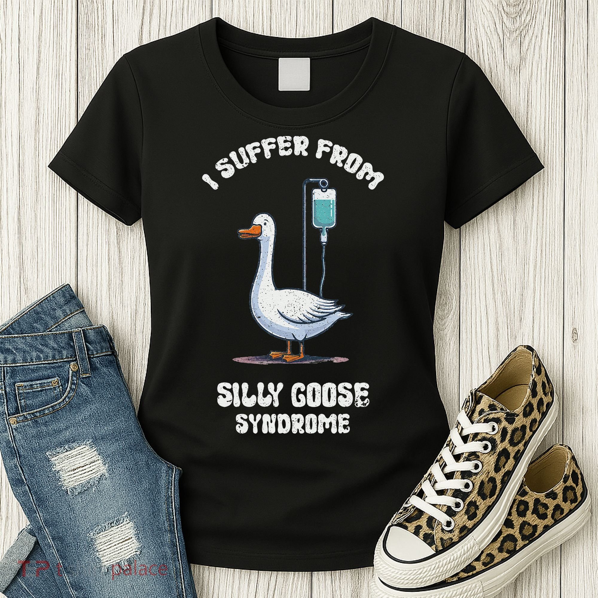 Retro Funny Goose Meme I Suffer From Silly Goose Syndrome Women's T-Shirt