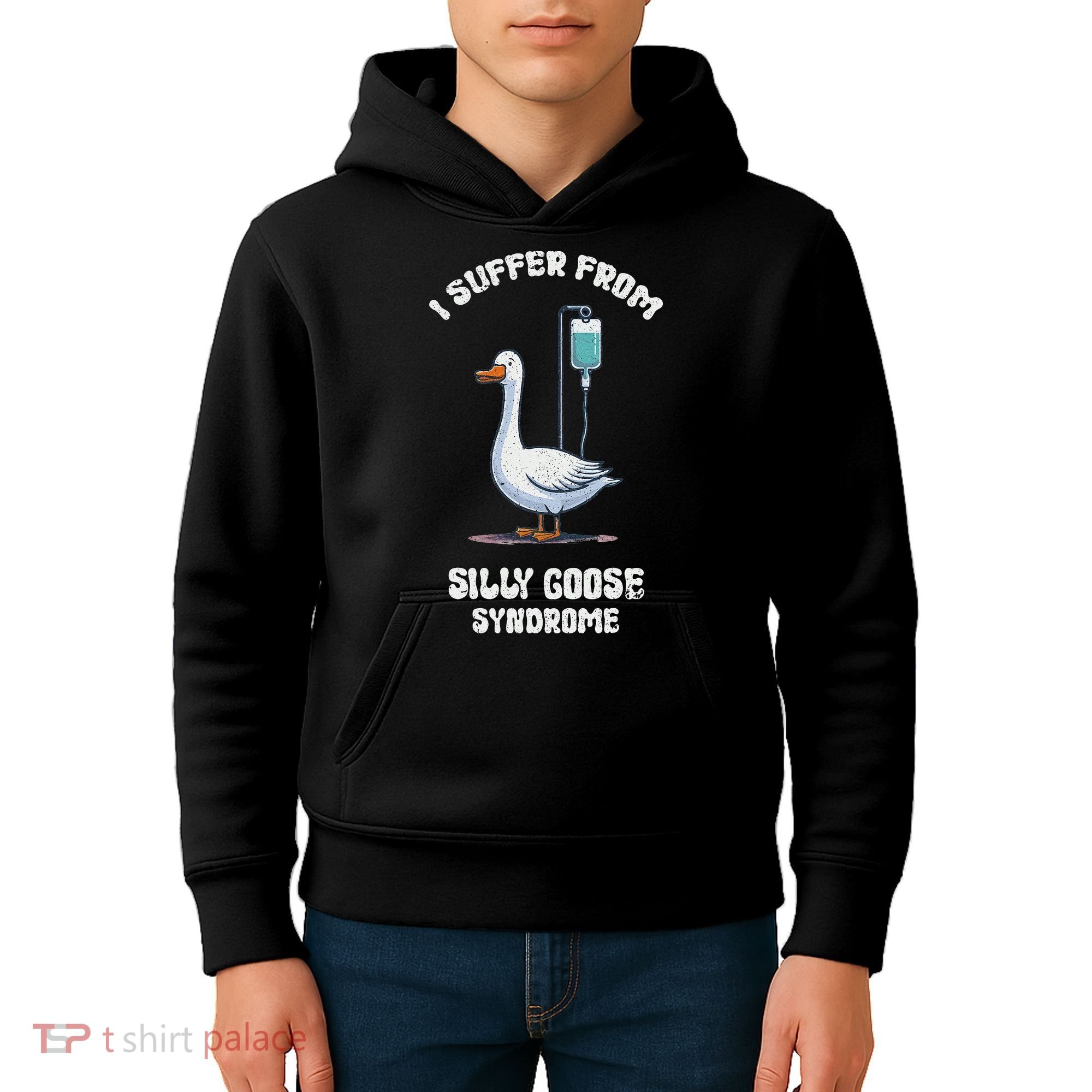 Retro Funny Goose Meme I Suffer From Silly Goose Syndrome Kids Hoodie