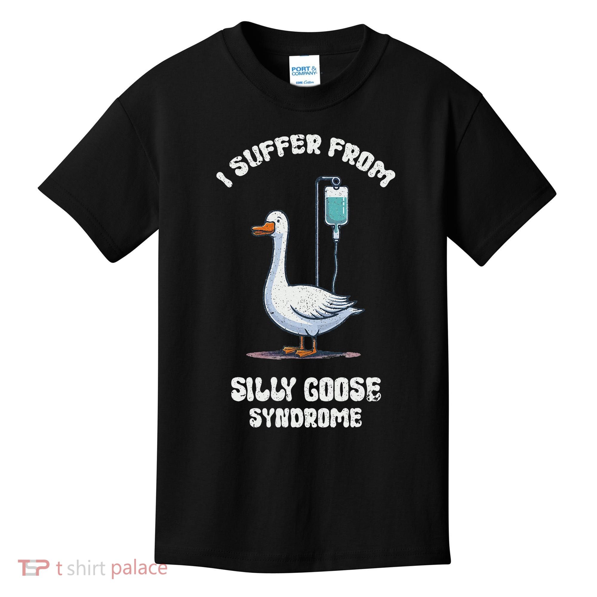 Retro Funny Goose Meme I Suffer From Silly Goose Syndrome Kids T-Shirt