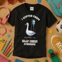 Retro Funny Goose Meme I Suffer From Silly Goose Syndrome Kids T-Shirt thumb 3