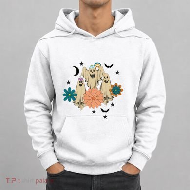 Retro Floral Ghost Halloween Spooky Season Halloween Party Hoodie