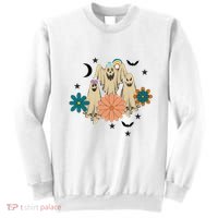 Retro Floral Ghost Halloween Spooky Season Halloween Party Sweatshirt thumb 0