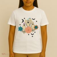 Retro Floral Ghost Halloween Spooky Season Halloween Party T-Shirt thumb 4