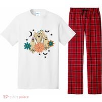 Retro Floral Ghost Halloween Spooky Season Halloween Party Pajama Set thumb 0