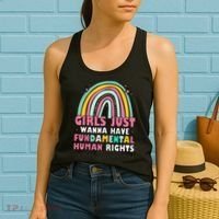 Rainbow Feminist Girls Just Want To Have Fundamental Rights Women's Tank Top thumb 2