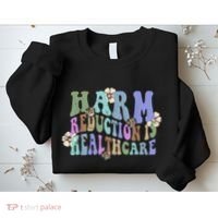 Retro Flower Harm Reduction Healthcare Overdose Awareness Sweatshirt thumb 2