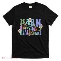 Retro Flower Harm Reduction Healthcare Overdose Awareness T-Shirt thumb 0