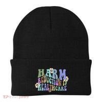Retro Flower Harm Reduction Healthcare Overdose Awareness Beanie thumb 0