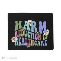 Retro Flower Harm Reduction Healthcare Overdose Awareness Mousepad thumb 0