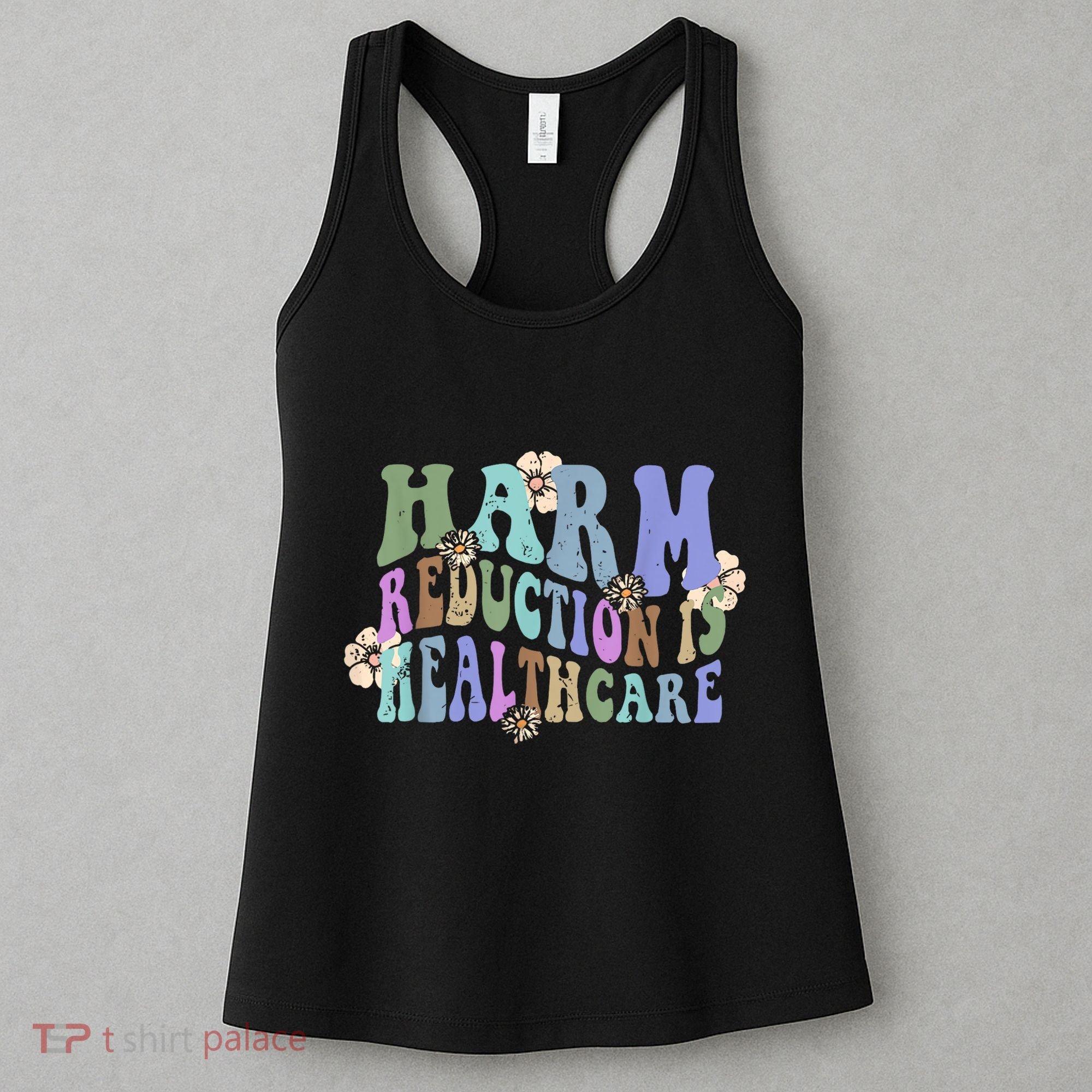 Retro Flower Harm Reduction Healthcare Overdose Awareness Women's Tank Top