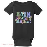 Retro Flower Harm Reduction Healthcare Overdose Awareness Baby Bodysuit thumb 0
