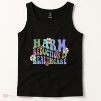Retro Flower Harm Reduction Healthcare Overdose Awareness Tank Top thumb 2
