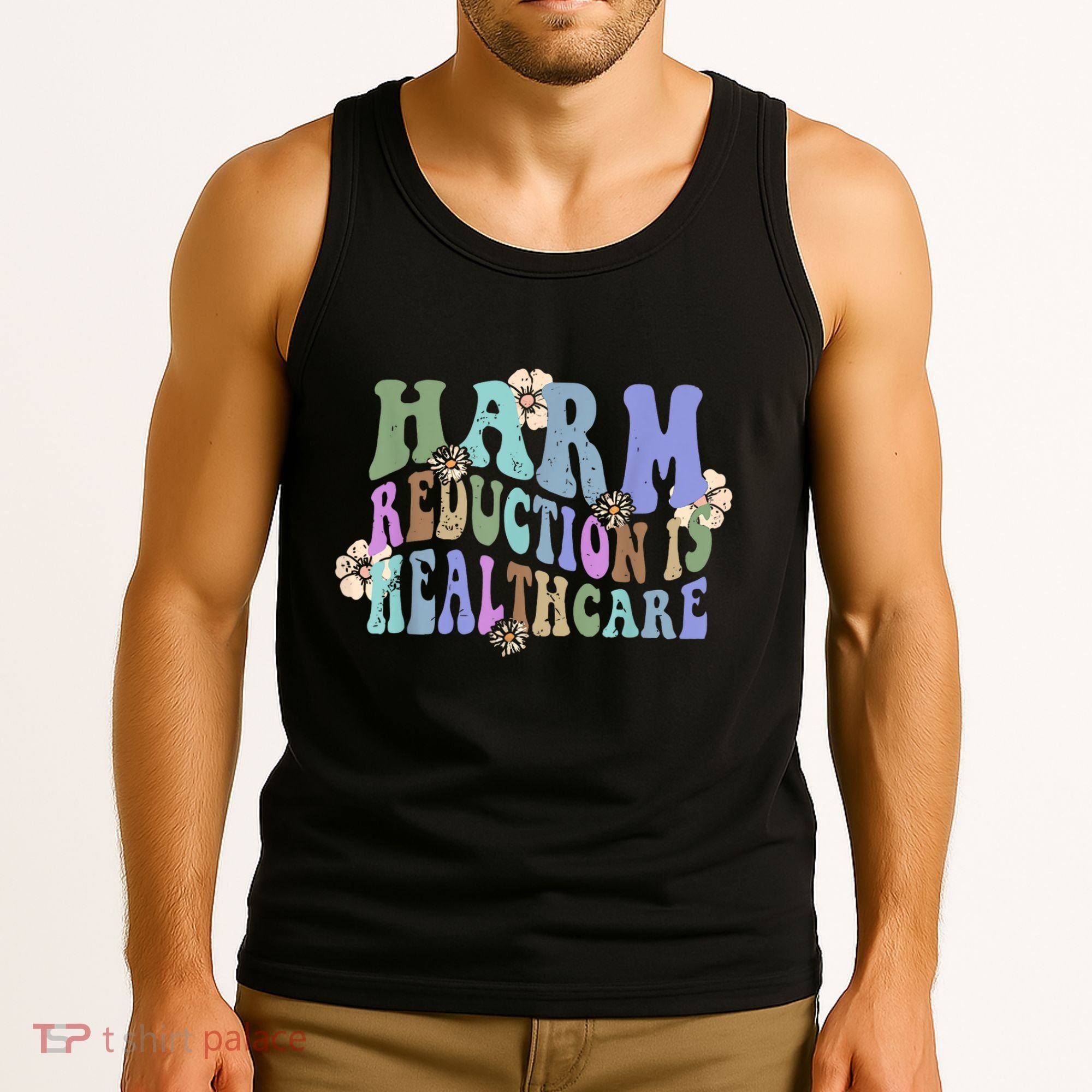 Retro Flower Harm Reduction Healthcare Overdose Awareness Tank Top