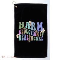 Retro Flower Harm Reduction Healthcare Overdose Awareness Golf Towel thumb 0