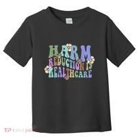 Retro Flower Harm Reduction Healthcare Overdose Awareness Toddler T-Shirt thumb 0
