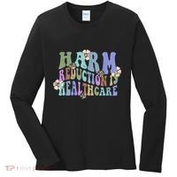 Retro Flower Harm Reduction Healthcare Overdose Awareness Women's Long Sleeve Shirt thumb 0