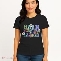 Retro Flower Harm Reduction Healthcare Overdose Awareness Women's T-Shirt thumb 4