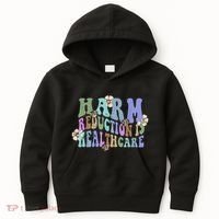 Retro Flower Harm Reduction Healthcare Overdose Awareness Kids Hoodie thumb 0
