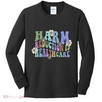 Retro Flower Harm Reduction Healthcare Overdose Awareness Kids Long Sleeve Shirt thumb 0