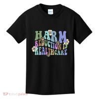 Retro Flower Harm Reduction Healthcare Overdose Awareness Kids T-Shirt thumb 0
