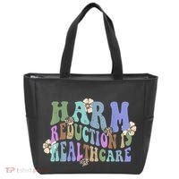 Retro Flower Harm Reduction Healthcare Overdose Awareness Tote Bag thumb 0