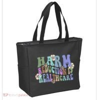 Retro Flower Harm Reduction Healthcare Overdose Awareness Tote Bag thumb 2