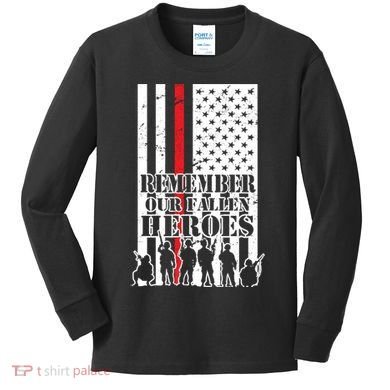 Remember Our Fallen Heroes Kids Long Sleeve Shirt