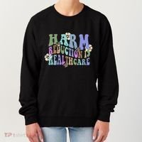 Retro Flower Harm Reduction Healthcare Overdose Awareness Women's Sweatshirt thumb 0