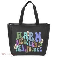 Retro Flower Harm Reduction Healthcare Overdose Awareness Tote Bag thumb 0