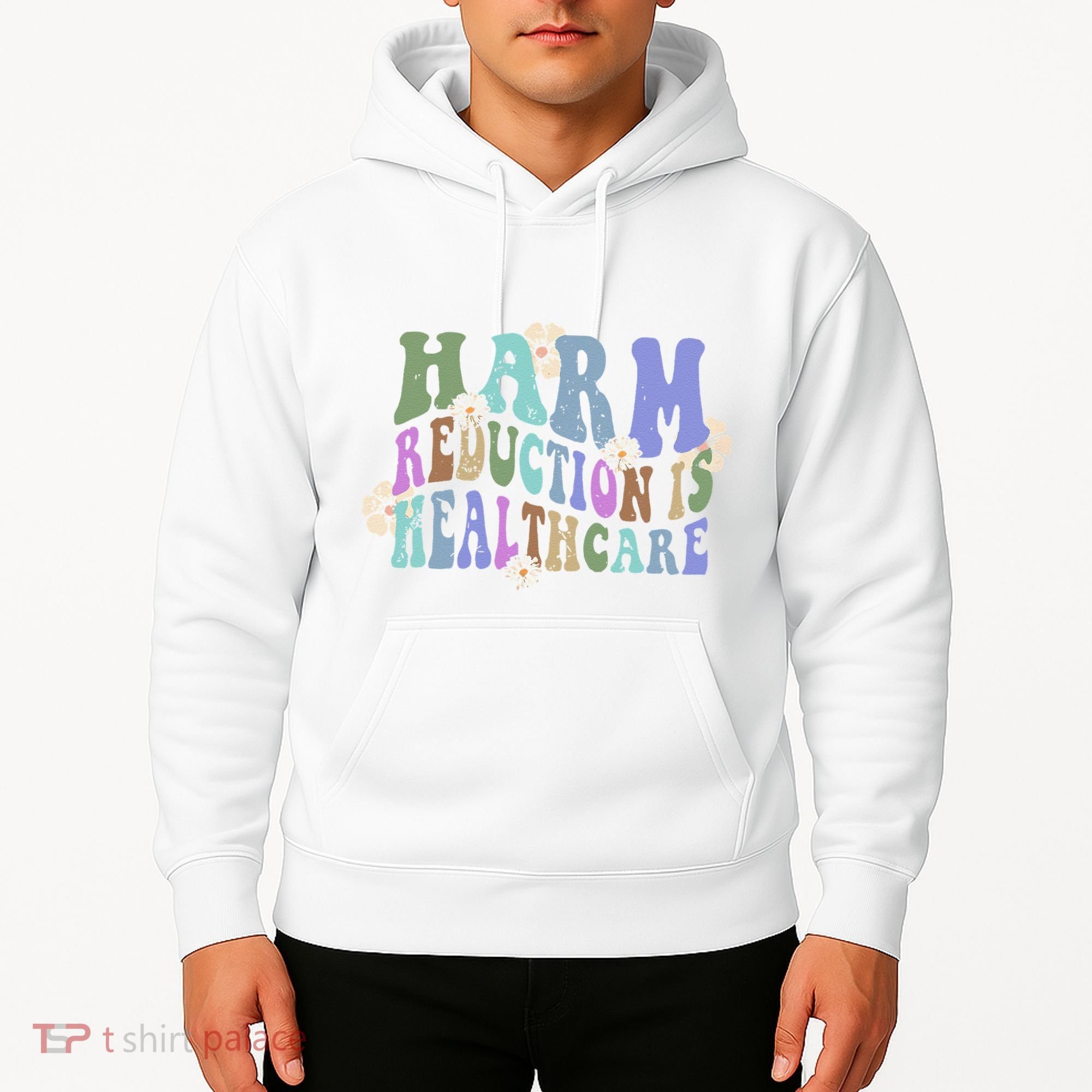 Retro Flower Harm Reduction Healthcare Overdose Awareness Hoodie