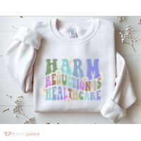 Retro Flower Harm Reduction Healthcare Overdose Awareness Sweatshirt thumb 2