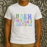 Retro Flower Harm Reduction Healthcare Overdose Awareness T-Shirt thumb 3