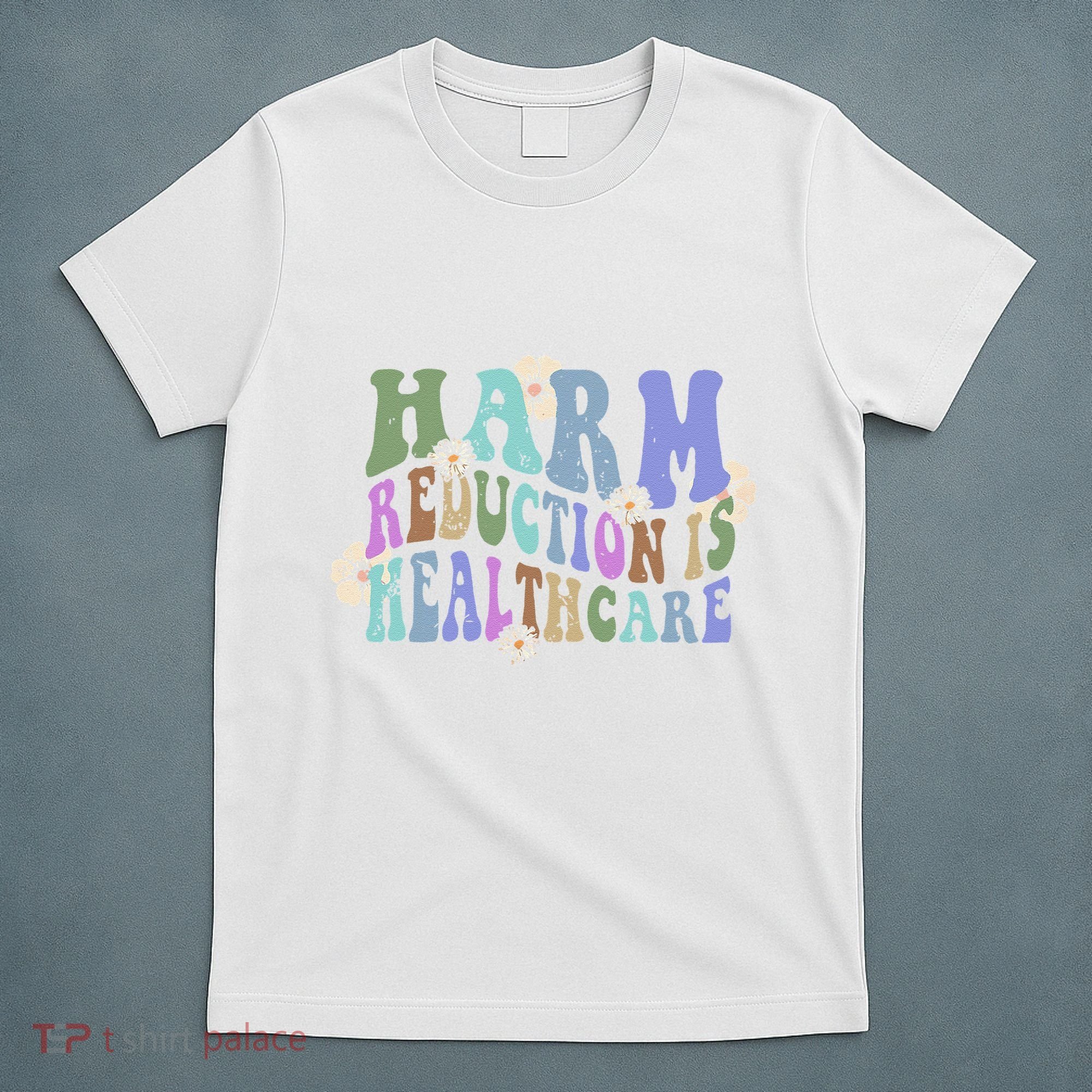 Retro Flower Harm Reduction Healthcare Overdose Awareness T-Shirt