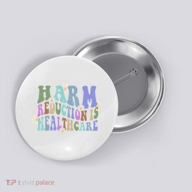 Retro Flower Harm Reduction Healthcare Overdose Awareness Button